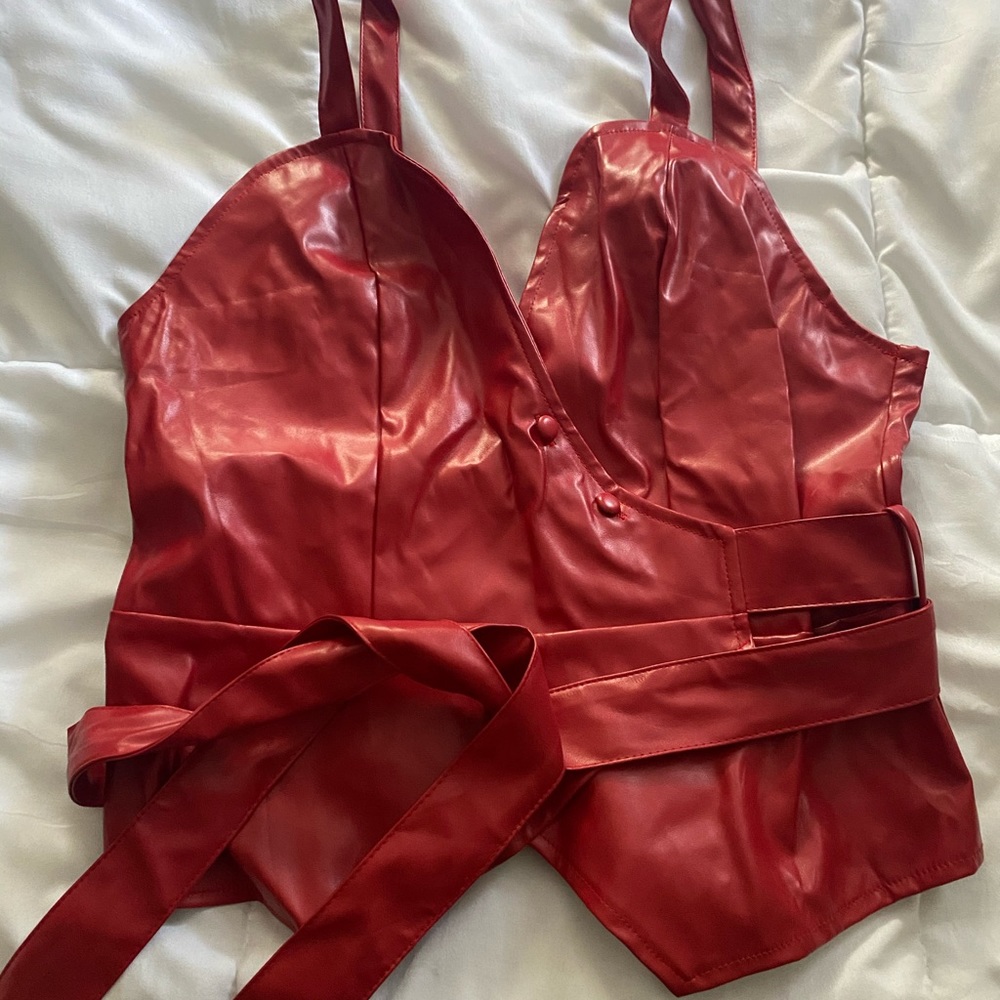 SHEIN leather top